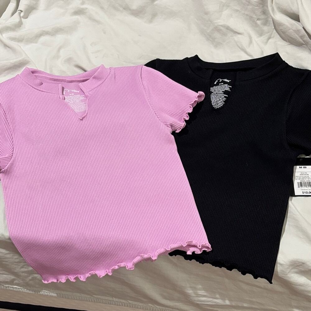 Art Class M 8 Stylish Kids' Pink and Black Tops stretch nwt perfect